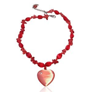 Cat Eye Pendant Necklace Cherry Quartz Necklace Set